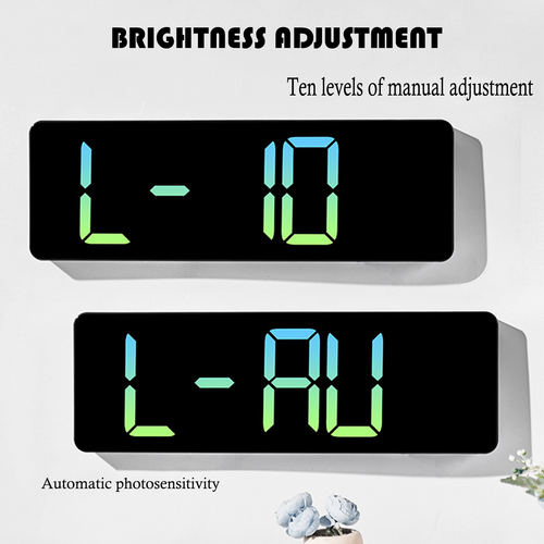 NNEDSZ 16" Green gradient color Large Digital Big Jumbo LED Wall Desk Clock Display With Temperature Calendar