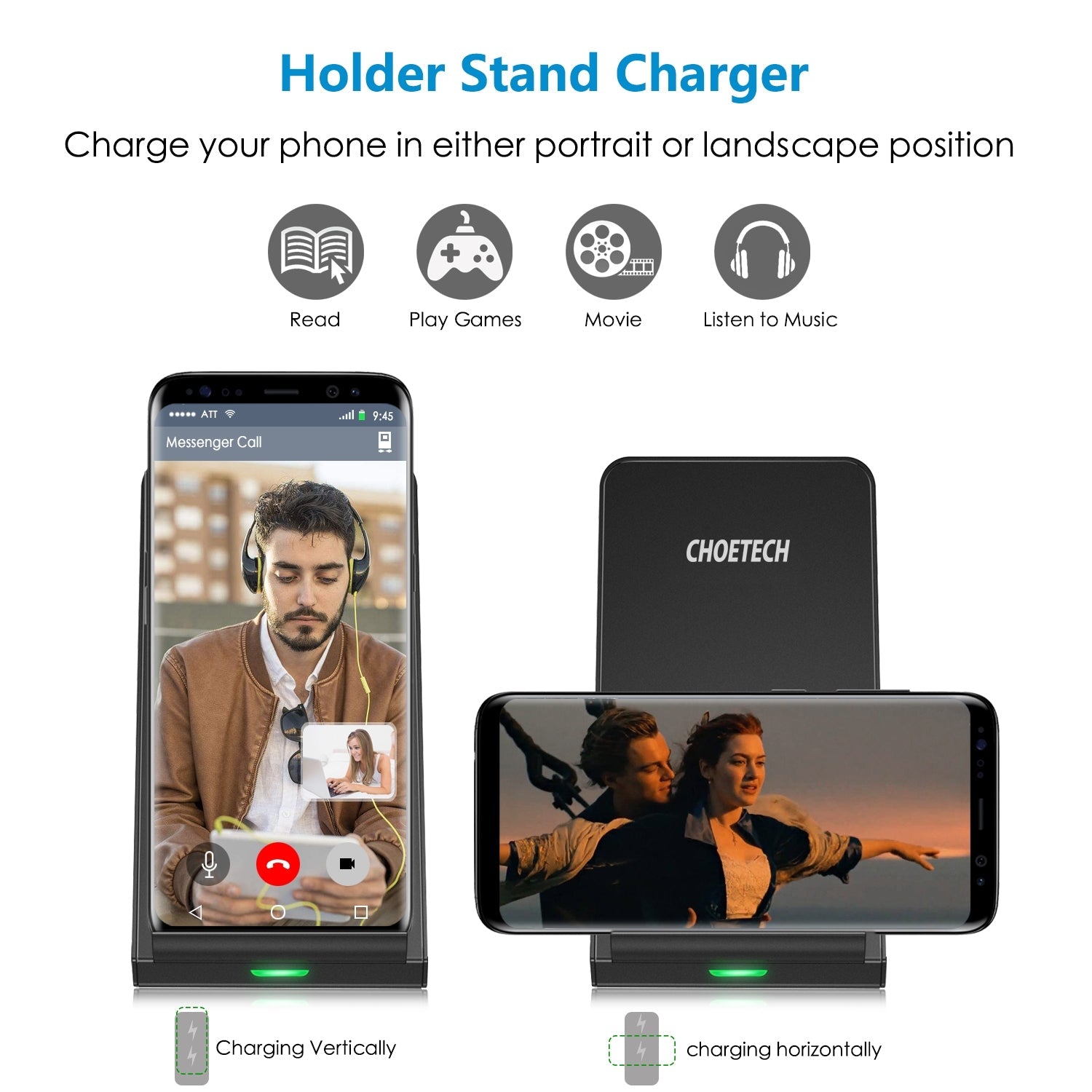 NNEDSZ T524-S QI Fast Wireless Charger Stand