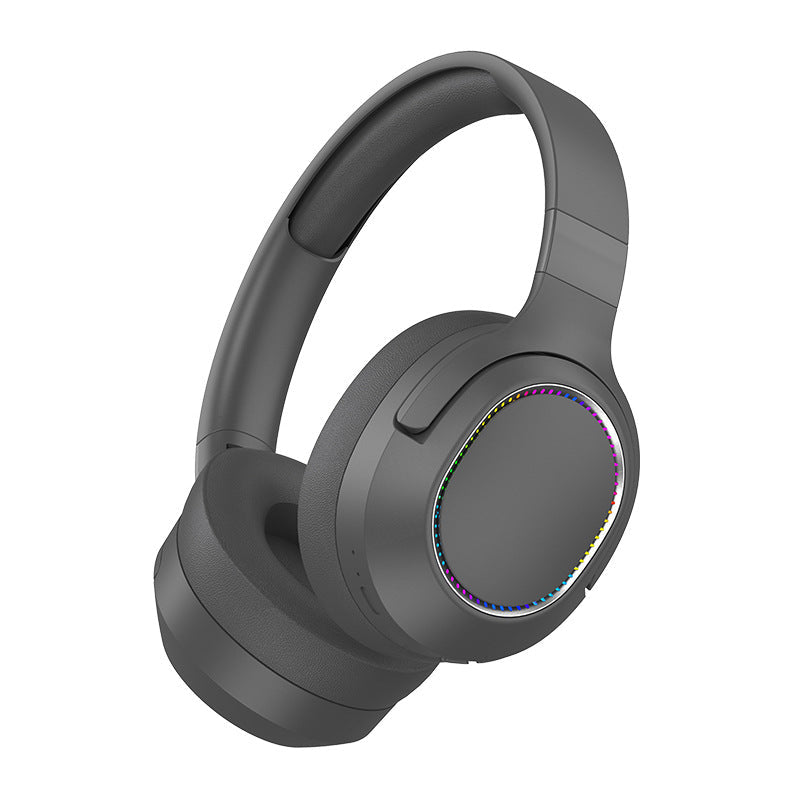 NNEDSZ Gray P2963 Wireless Bluetooth Headphones with LED Light, Hi-Fi Sound, and Sport Design