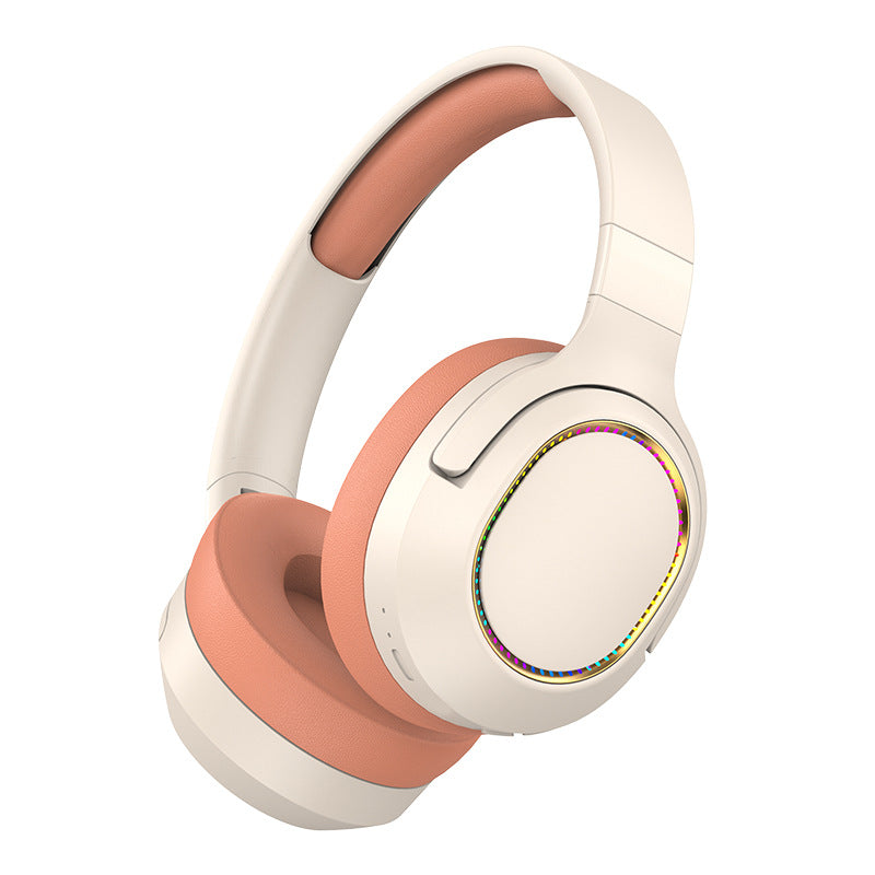 NNEDSZ Pink P2963 Wireless Bluetooth Headphones with LED Light, Hi-Fi Sound, and Sport Design