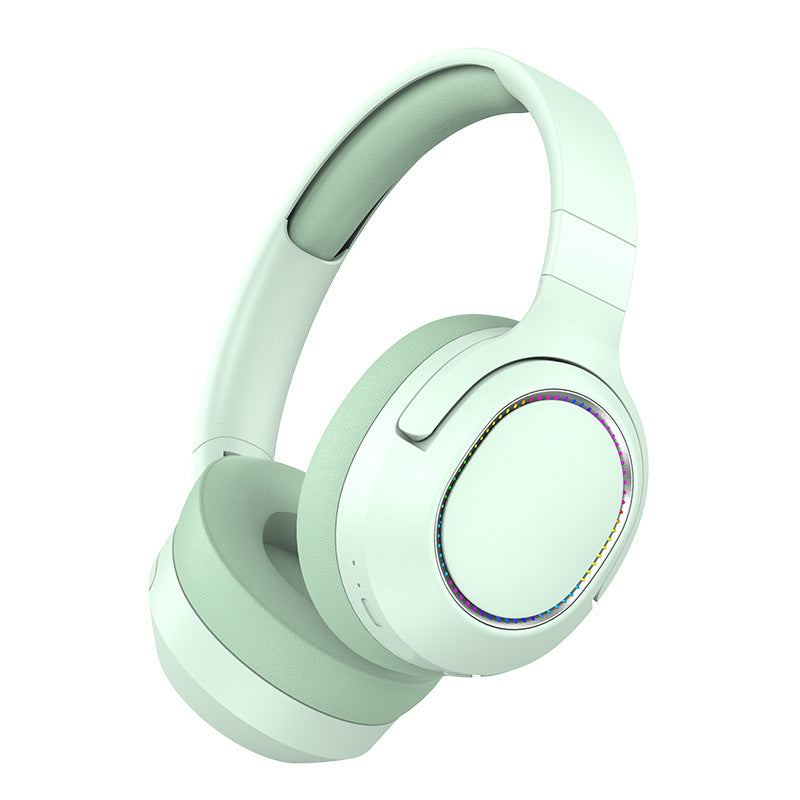 NNEDSZ Green P2963 Wireless Bluetooth Headphones with LED Light, Hi-Fi Sound, and Sport Design