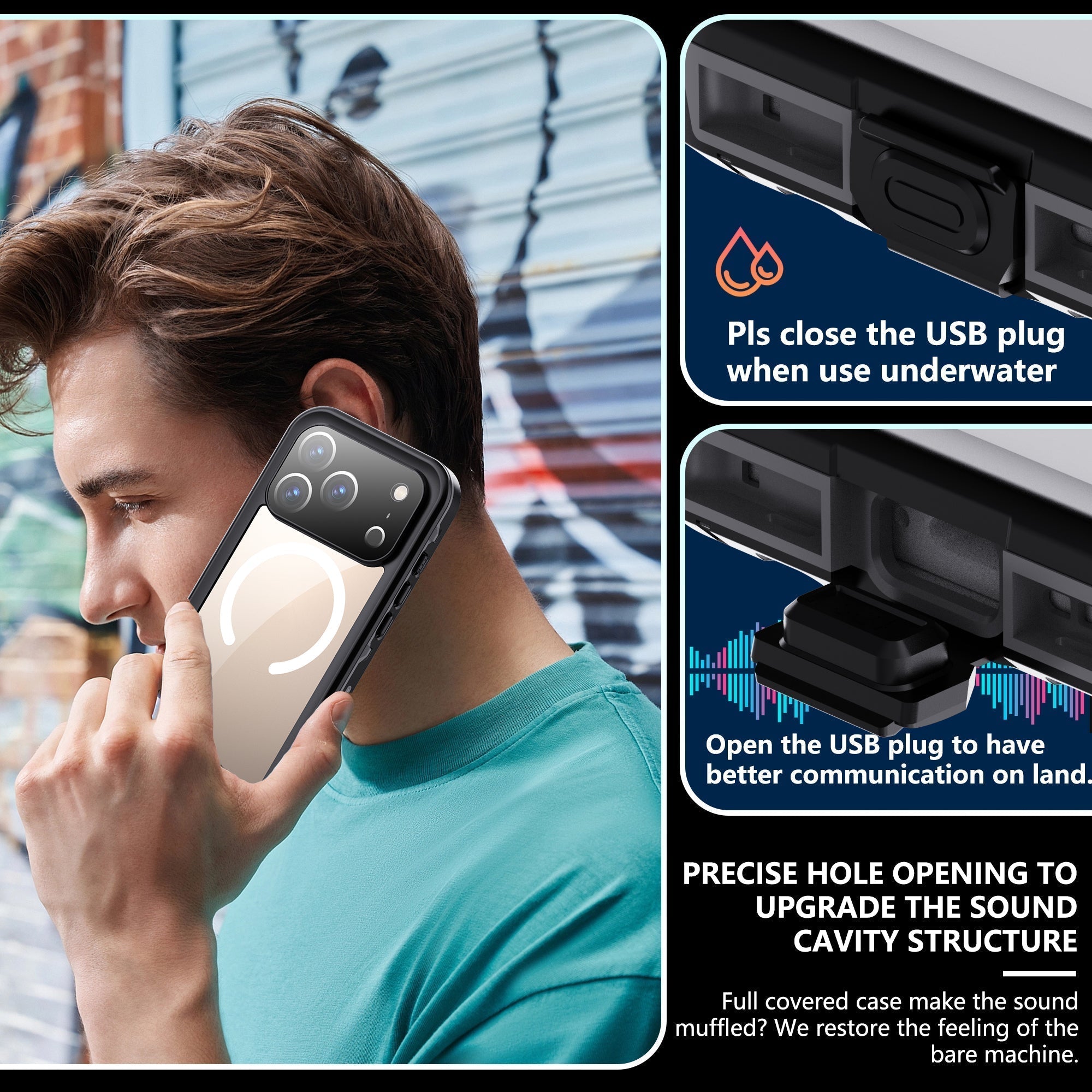 NNEDSZ iPhone 17 Pro Waterproof Case Shockproof Lifeproof Case