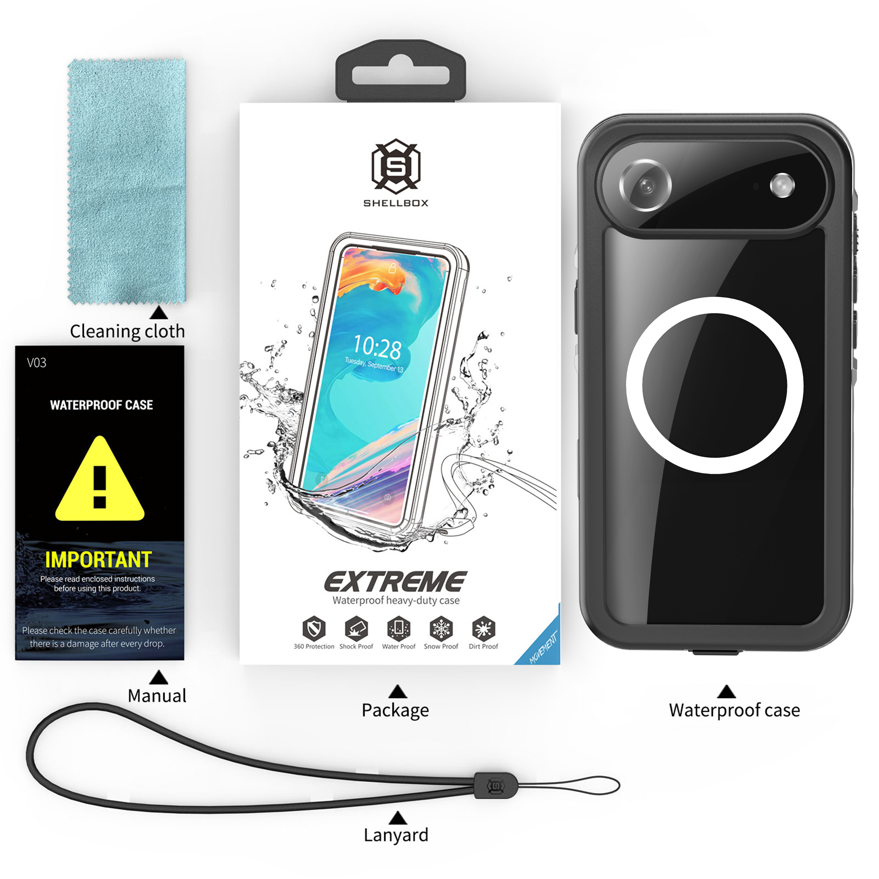 NNEDSZ iPhone 17 Air Waterproof Case Heavy Duty Case