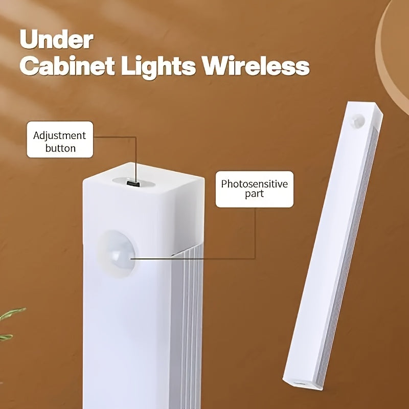 Battery Operated Under Cabinet Lights, Ultra-Bright Wireless Motion Sensor Light Indoor,2/6pcs Smart LED Motion Sensor Lights, Under-Cabinet Lighting, Magnetic Dimmable Closet Lights, Wireless Under Counter Lights For Kitche