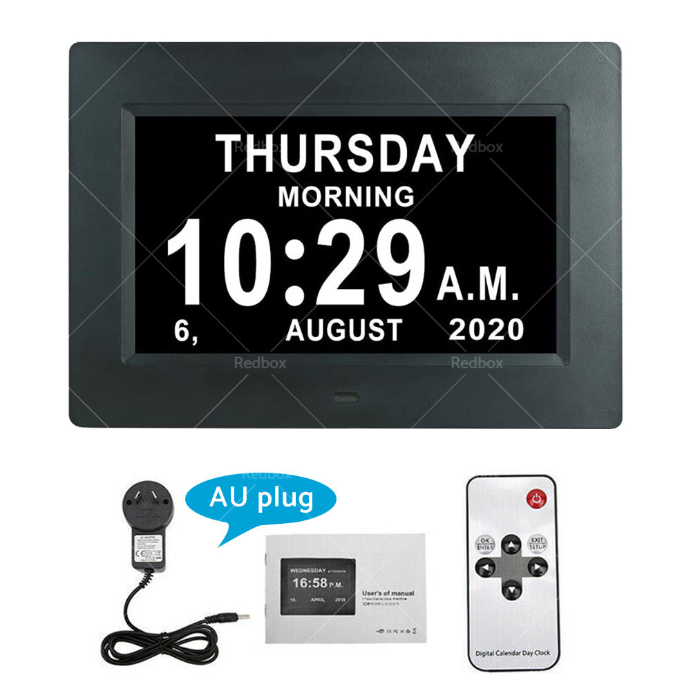 7  LED Large Digital Day Clock Calendar Dementia Date Week Month Year Time Wall