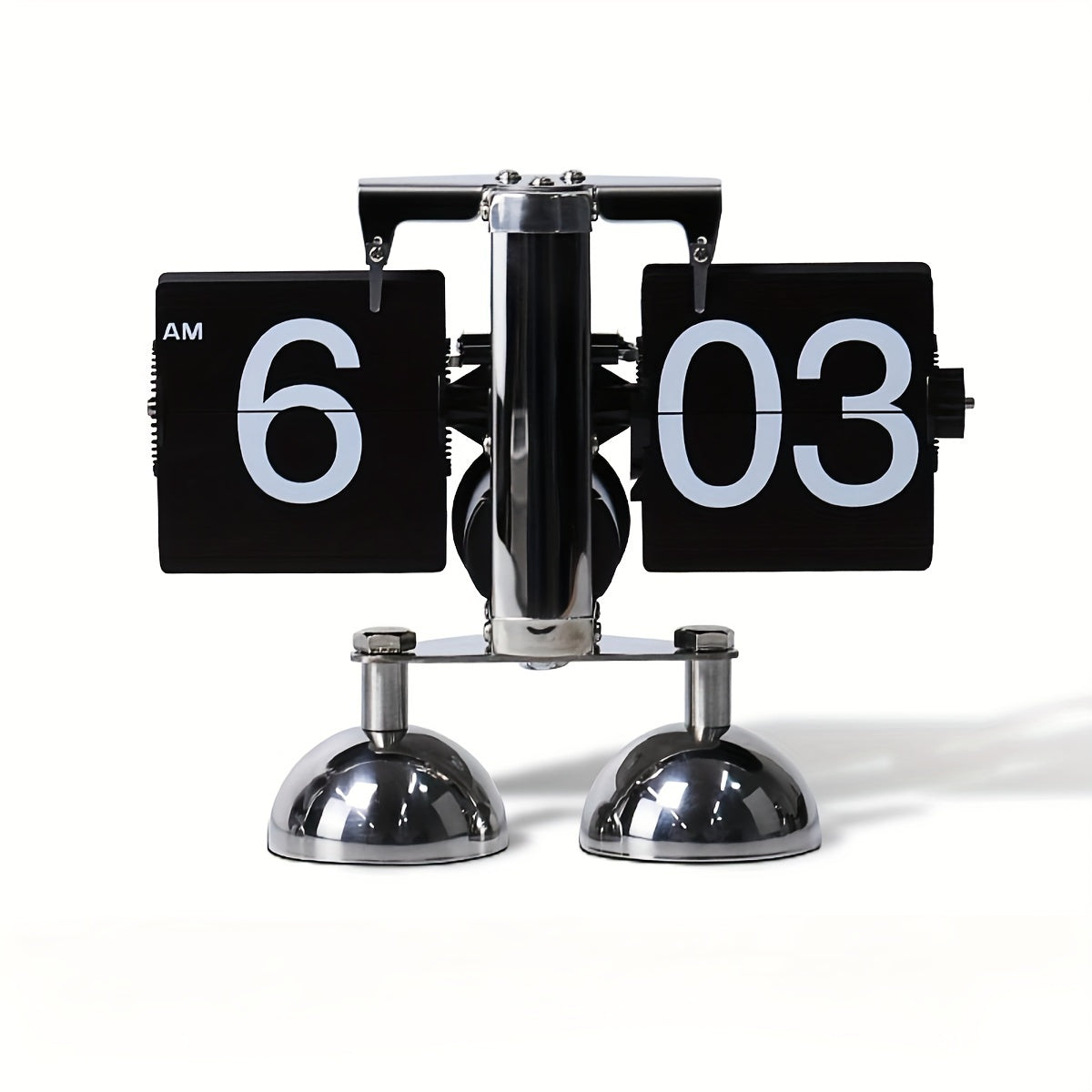 1pc Automatic Page Turning Clock Desk Stainless Steel Flip Digital Clocks Vintage Living Room Home Decor Retro Table Quartz Clocks