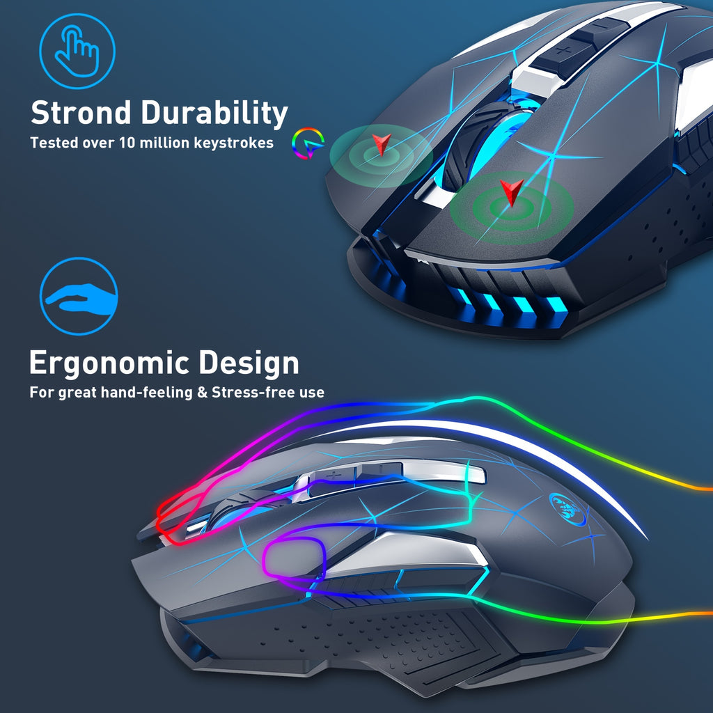 HXSJ-T300 Wireless Mouse with Type-C Charging, 2.4G, Animal Print Design - Compatible with PCs, Laptops & Desktops