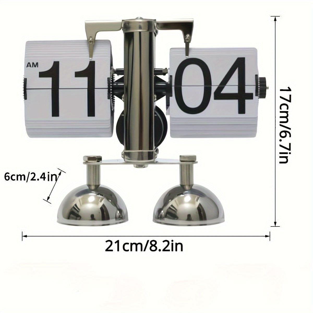 1pc Automatic Page Turning Clock Desk Stainless Steel Flip Digital Clocks Vintage Living Room Home Decor Retro Table Quartz Clocks