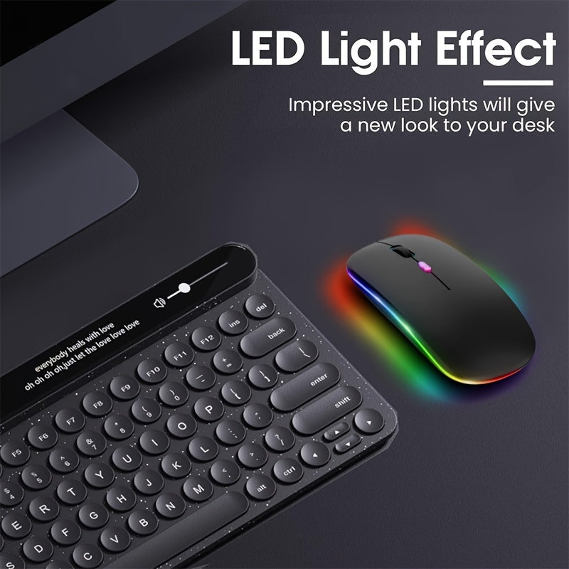 BalanceFit Rechargeable Wireless LED Mouse - Dual-Mode Wireless 5.2 & USB, Silent, Portable, Optical, Ambidextrous Design for Laptops/Desktops/Tablets, Windows 10 Compatible, Wireless Mouse for Laptop