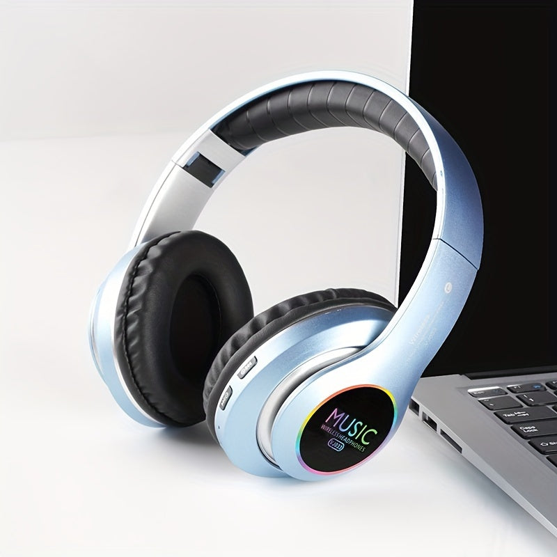 [ Upgraded] Wireless Headphones, Wireless earbuds with Deep Bass, Lightweight Foldable Headphones, for Travel Work Laptop PC Cellphone. Gaming Headset for Wireless, Christmas Present.