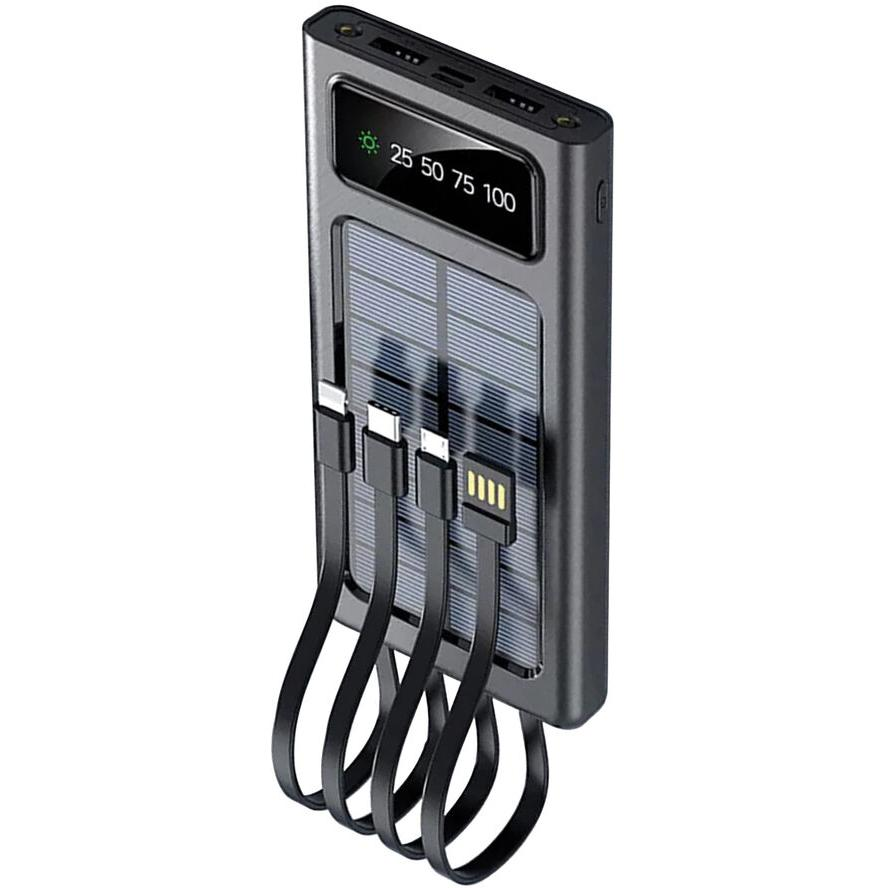 Powerbank 2GO 2GO Powerbank Solar 10000mAh mit LED Taschenlampe schwarz (797371)