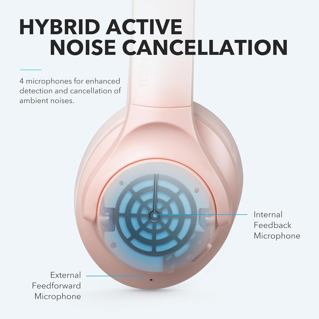 Refurbished- Soundcore by Anker Life Q20 Hybrid Active Noise Cancelling Headphones, Wireless Over-Ear Bluetooth Headphones with 40H Playtime, Hi-Res Audio, Deep Bass, Memory Foam Ear Cups and Headband
