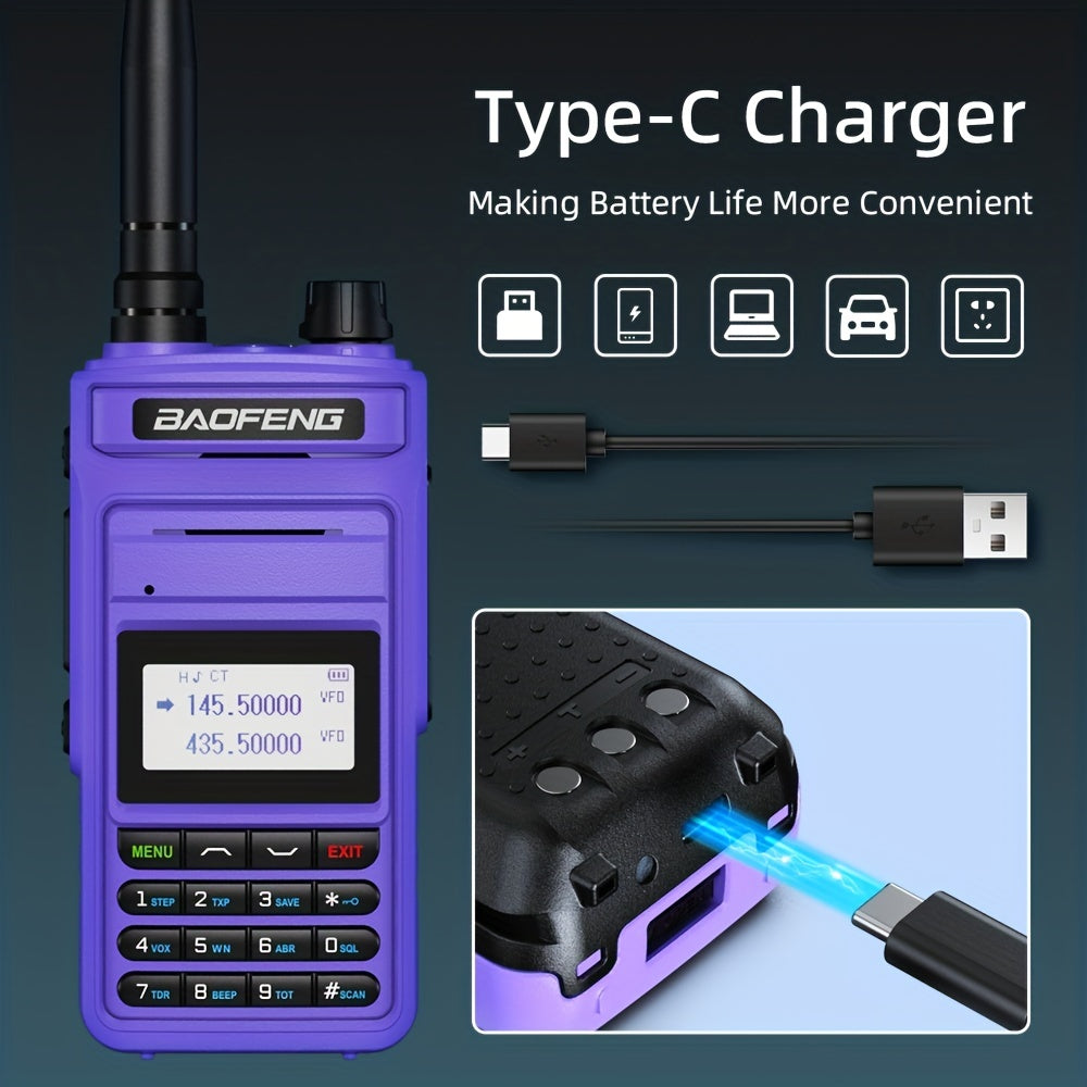 2023 BAOFENG New UV999 Pro Max 10W V2 Professional 999 Channels Walkie Talkie Type-C Fast Charger Long Range Dual Band UHF VHF Two Way Radio Upgrade Handheld Transceiver