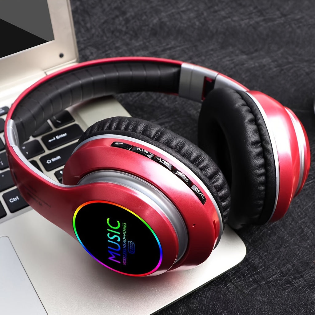 [ Upgraded] Wireless Headphones, Wireless earbuds with Deep Bass, Lightweight Foldable Headphones, for Travel Work Laptop PC Cellphone. Gaming Headset for Wireless, Christmas Present.