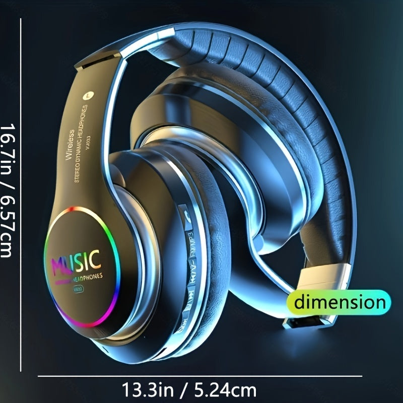 [ Upgraded] Wireless Headphones, Wireless earbuds with Deep Bass, Lightweight Foldable Headphones, for Travel Work Laptop PC Cellphone. Gaming Headset for Wireless, Christmas Present.