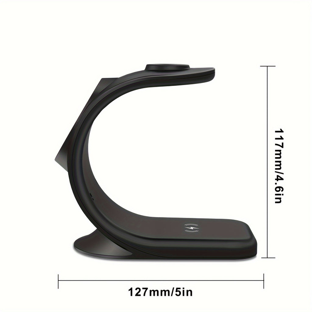 Triple Mode Magnetic Wireless Charger Stand - Wireless Chargers - 3-in-1 Fast Charging Solution for iPhone 16, 15, 14, 13, 12 Pro Max/Pro/Mini/Plus, iWatch SE/8/7/6/5/4/3/2, and AirPods with Compact Design and Safe Charging