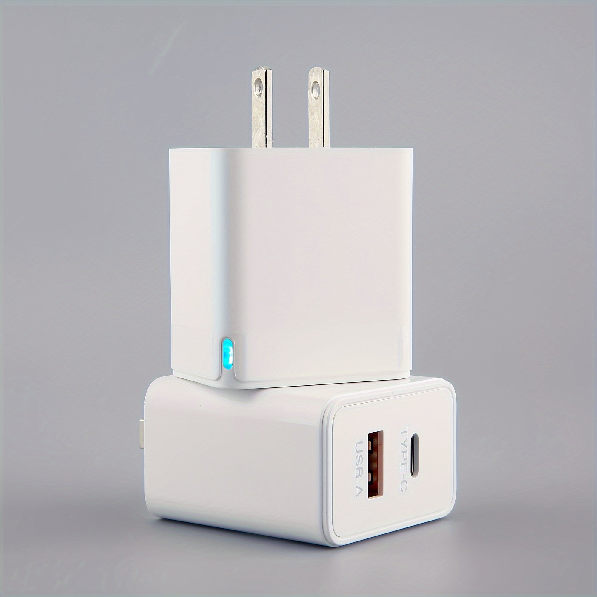 1pc/2pcs Fast Charger Total 20W Dual-port PD Adapter Wall USB Type C Port Plug Fast Charging Is Suitable For IPhone/Samsung/Android Mobile Phone Tablet And Other Charging Heads With Working Indicators