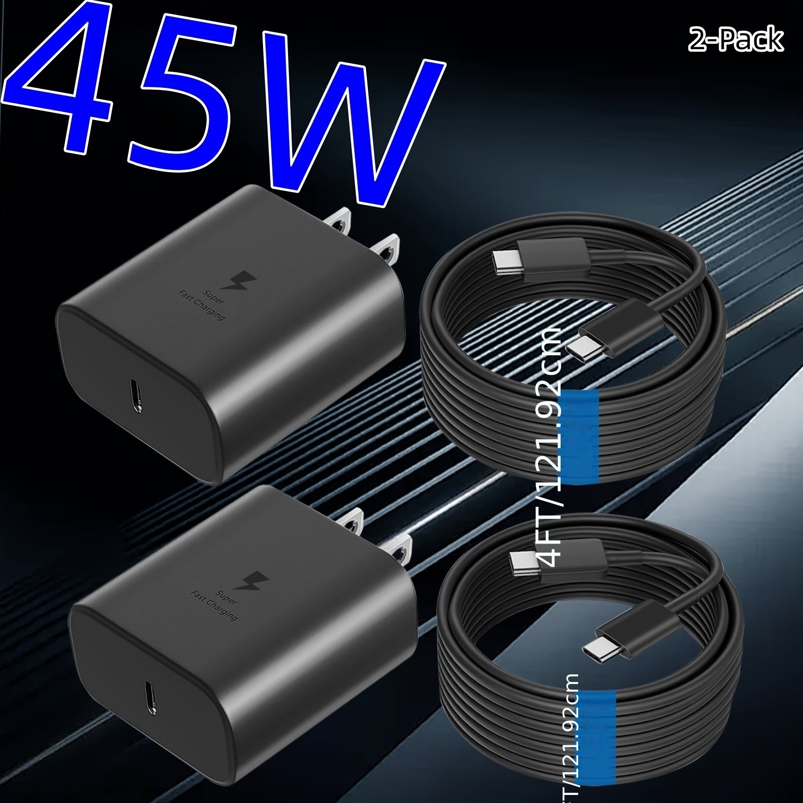 For Samsung Charger USB-C Super Fast Charger with 4FT Type 45W Charging Cable Cord Charger for Samsung Ultra/S23/S23+/S22/S22 Ultra/S22+/S21, Z Fold 5/Z Fild 5, Tab S8/S8+/S7/S7+,