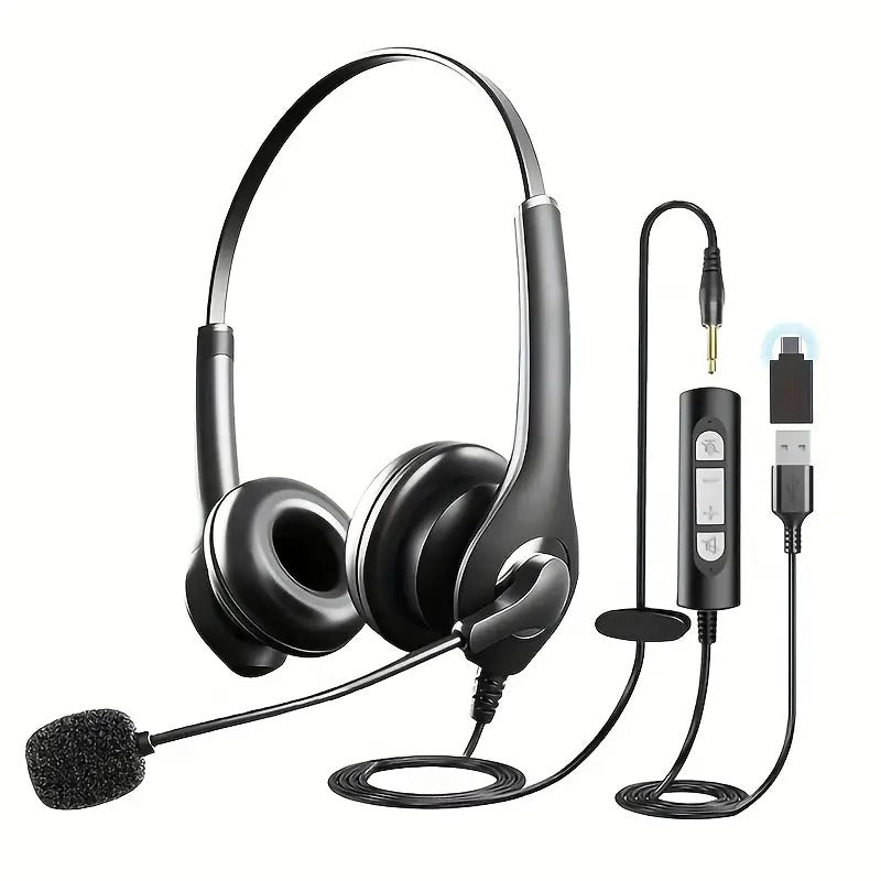 NNETM Wired Headset with Dual Noise Cancelling Mic for PC & Gaming