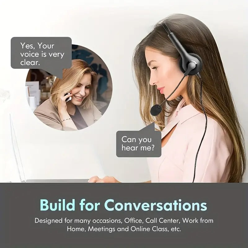 NNETM Wired Headset with Dual Noise Cancelling Mic for PC & Gaming