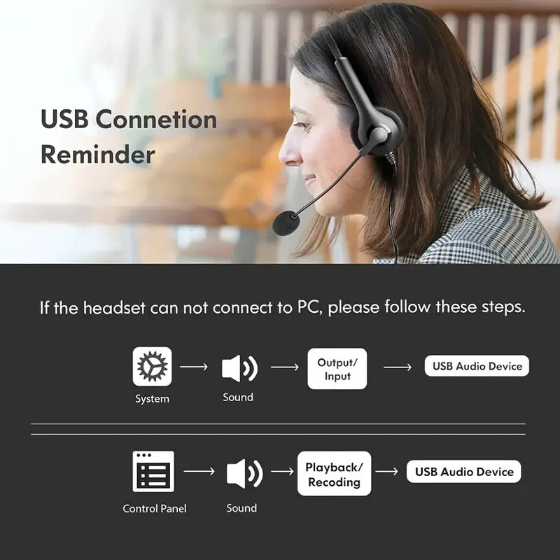 NNETM Wired Headset with Dual Noise Cancelling Mic for PC & Gaming