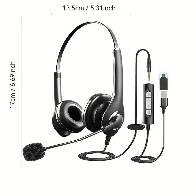 NNETM Wired Headset with Dual Noise Cancelling Mic for PC & Gaming