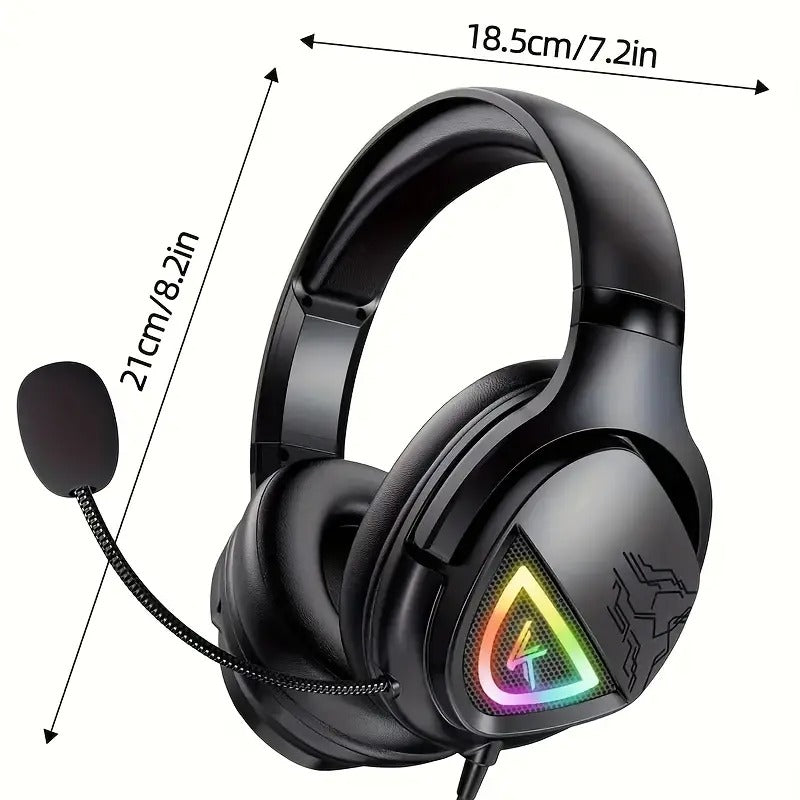 NNETM Gaming Headset with LED Light & Stereo Bass Mic