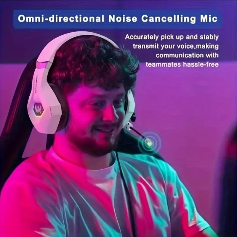 NNETM Wired Gaming Headset with RGB Lighting & Mic