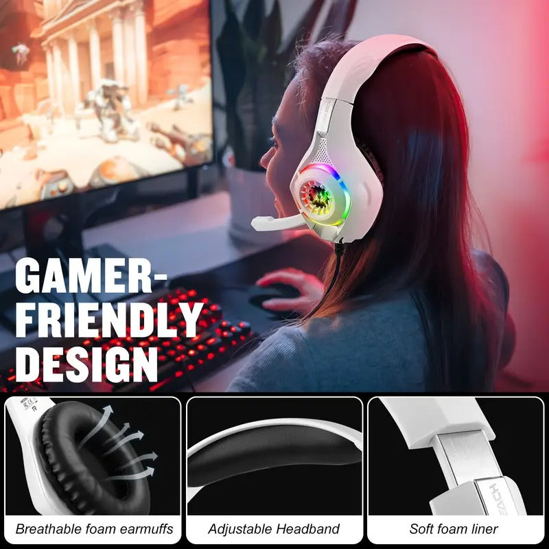 NNETM Gaming Headset with Mic & LED Lights