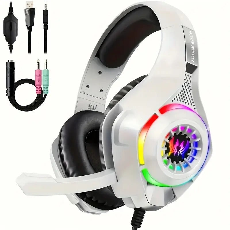 NNETM Gaming Headset with Mic, LED Light & Surround Bass